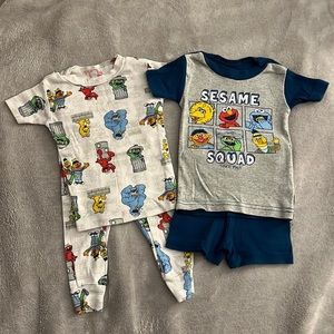 2 Pack - 12 month Sesame Street pajamas